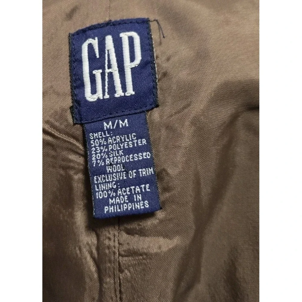 Gap Womens Vintage Vest Size Medium Herringbone Double‎ Breasted